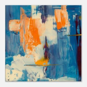 Blue and White Abstract Art Print- Artisiem