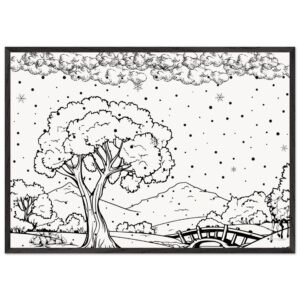 minimalist yet elegant winter wonderland into your home. Encased in a high-quality wooden frame with a shatterproof plexiglass cover- Artisiem