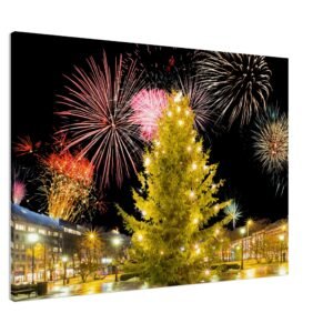 This stunning photo wall art prints on  canvas captures the magic of festive celebrations in a vibrant symphony of color and light.- Artisiem