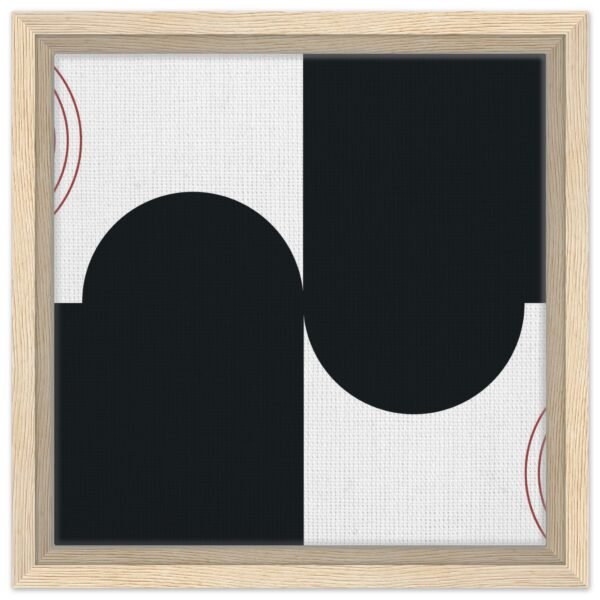 This framed canvas artwork captures the essence of minimalism with a bold, dual-tone geometric design- Artisiem