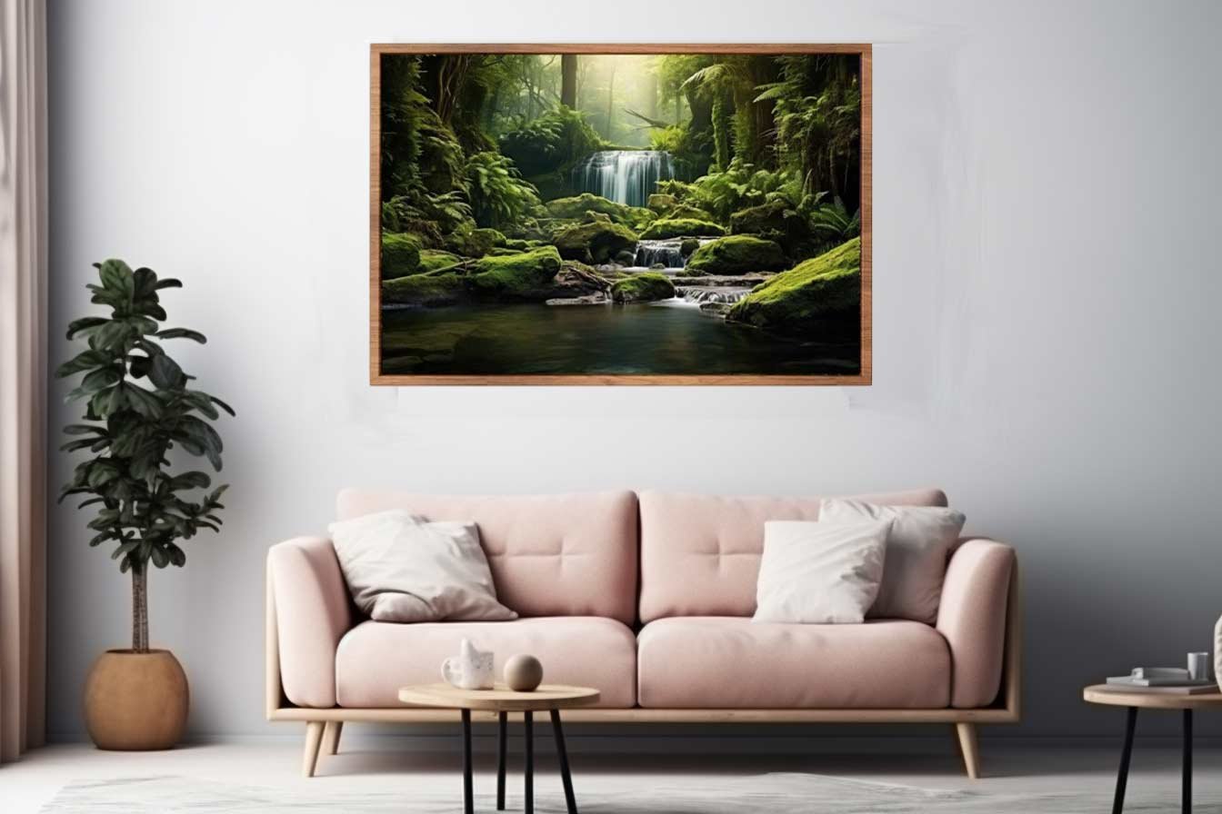 Rainforest Waterfall Canvas Wall Art - Image 2
