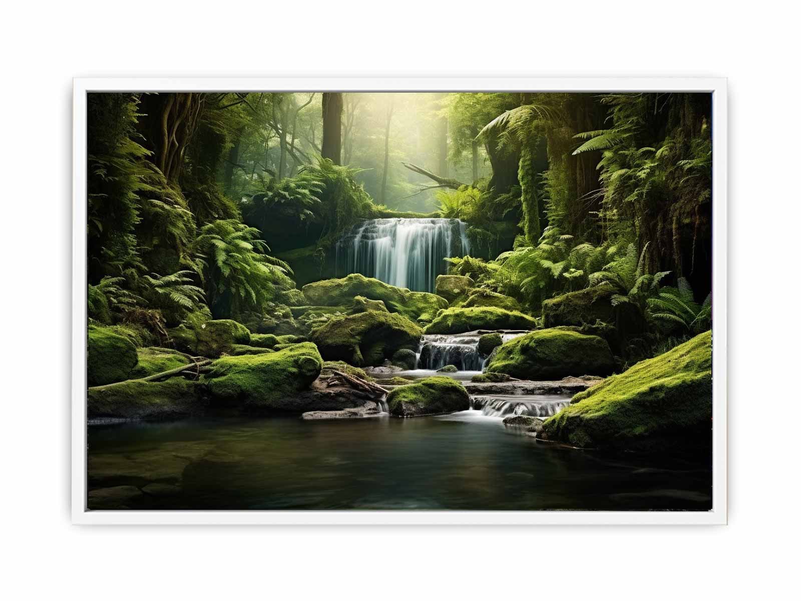 Rainforest Waterfall Canvas Wall Art - Image 26