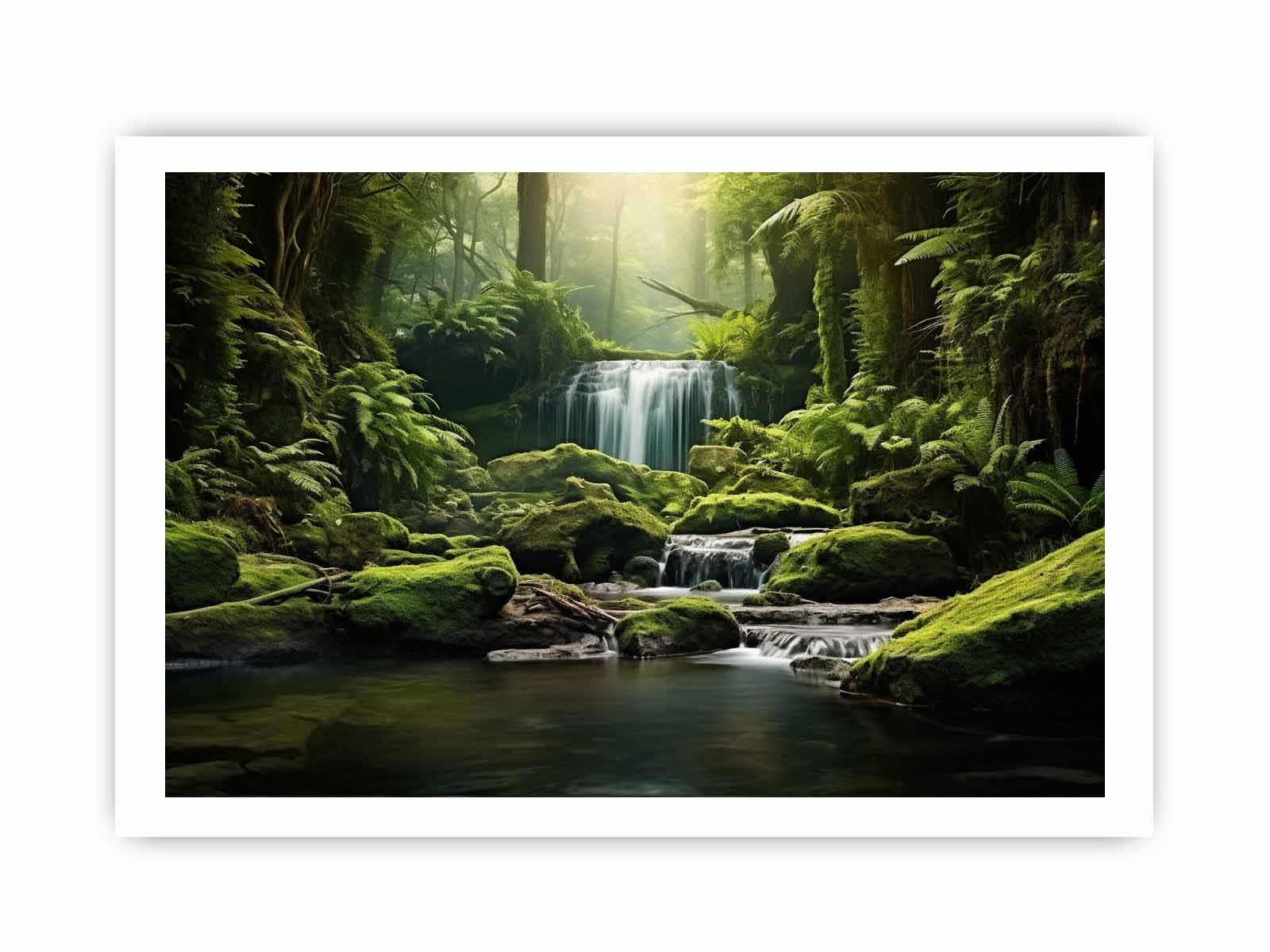 Rainforest Waterfall Canvas Wall Art - Image 29