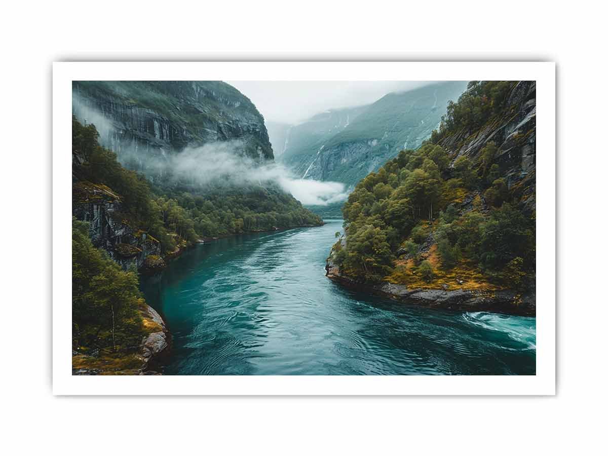 Calm Fjord River Canvas Wall Art - Image 11
