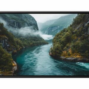 Calm Fjord River Canvas Wall Art- Artisiem