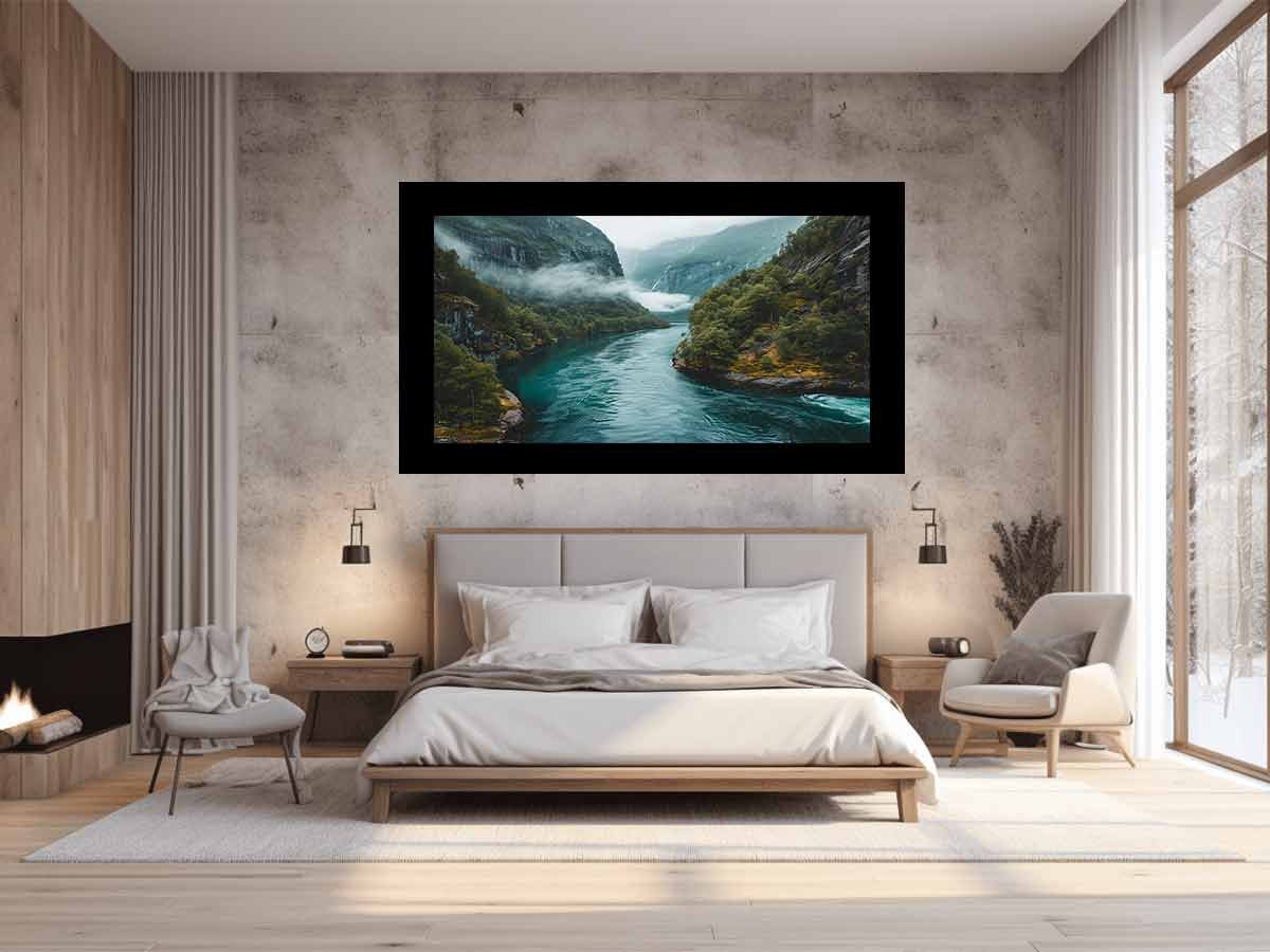 Calm Fjord River Canvas Wall Art - Image 2