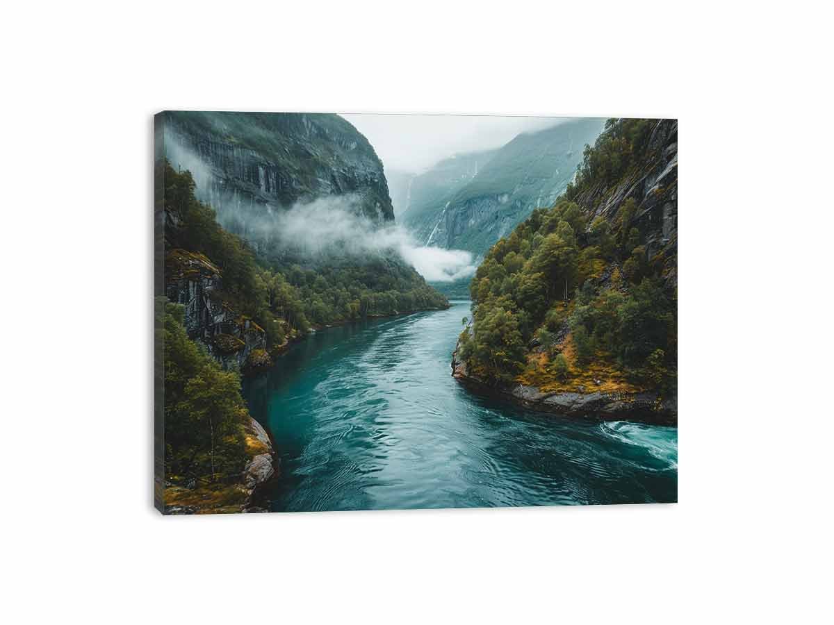 Calm Fjord River Canvas Wall Art - Image 4