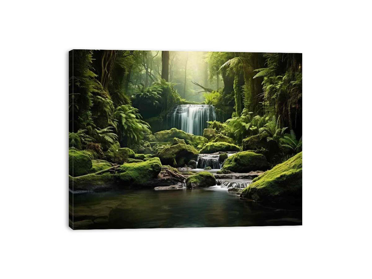 Rainforest Waterfall Canvas Wall Art - Image 24