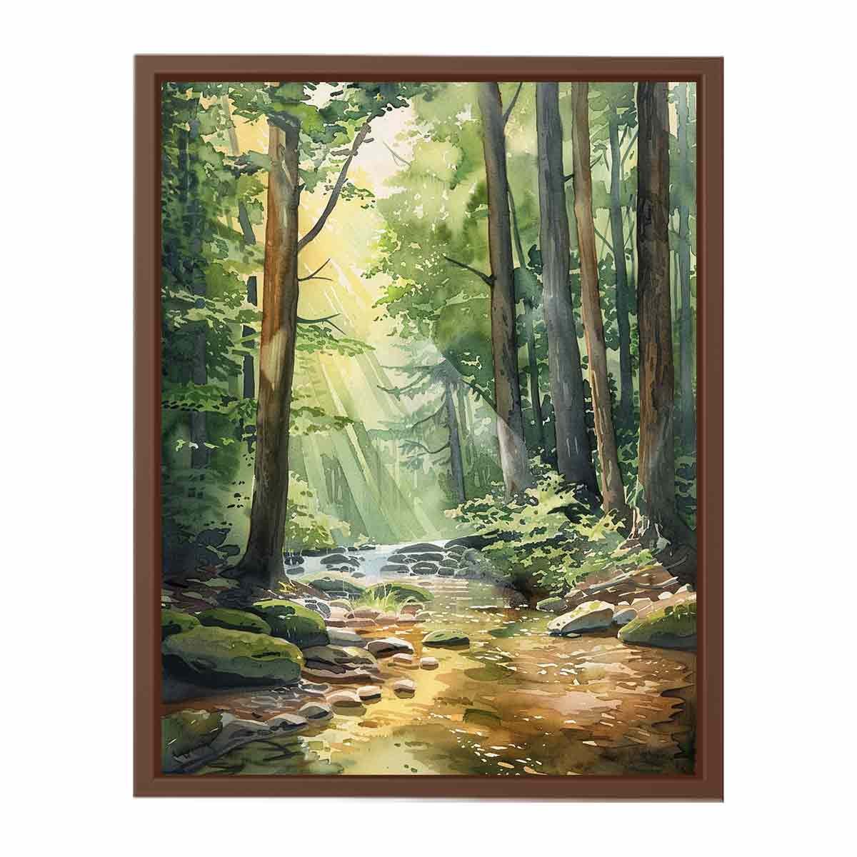 Calm Forest Stream Canvas Wall Art - Image 9