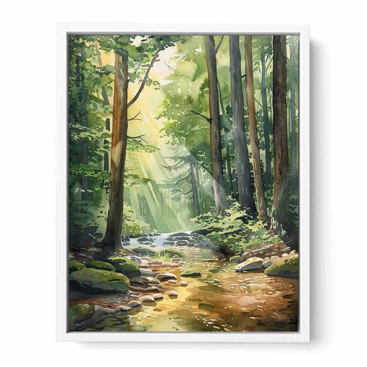 Calm Forest Stream Canvas Wall Art - Image 8