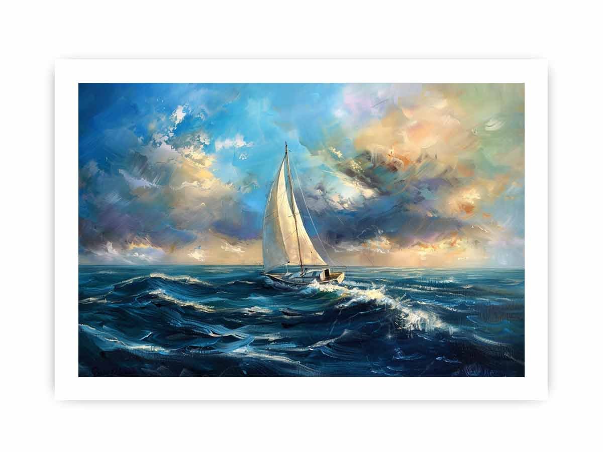 Sailing Boat Canvas Painting On Canvas - Image 11