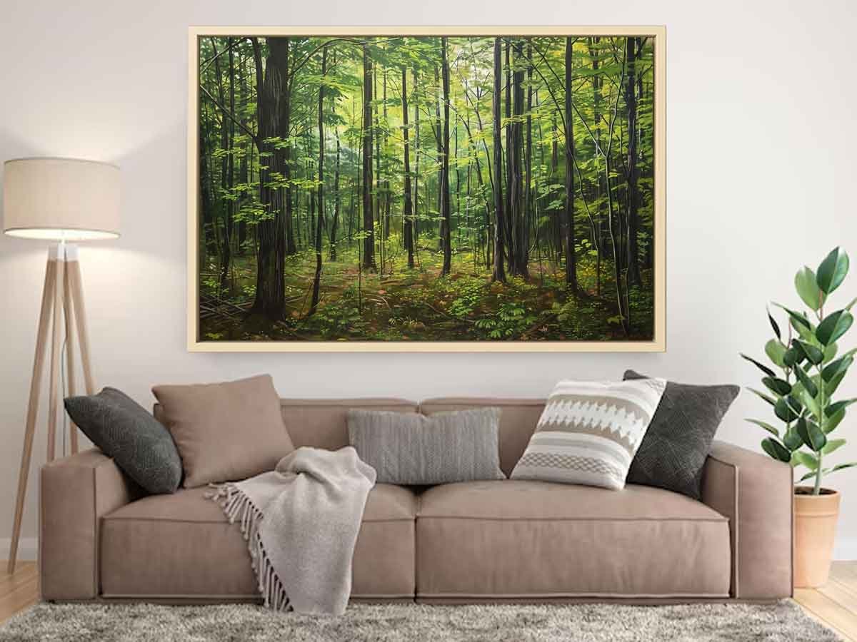 Calm Hardwood Forest Canvas Wall Art - Image 2