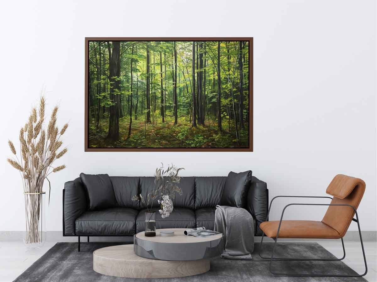 Calm Hardwood Forest Canvas Wall Art - Image 3