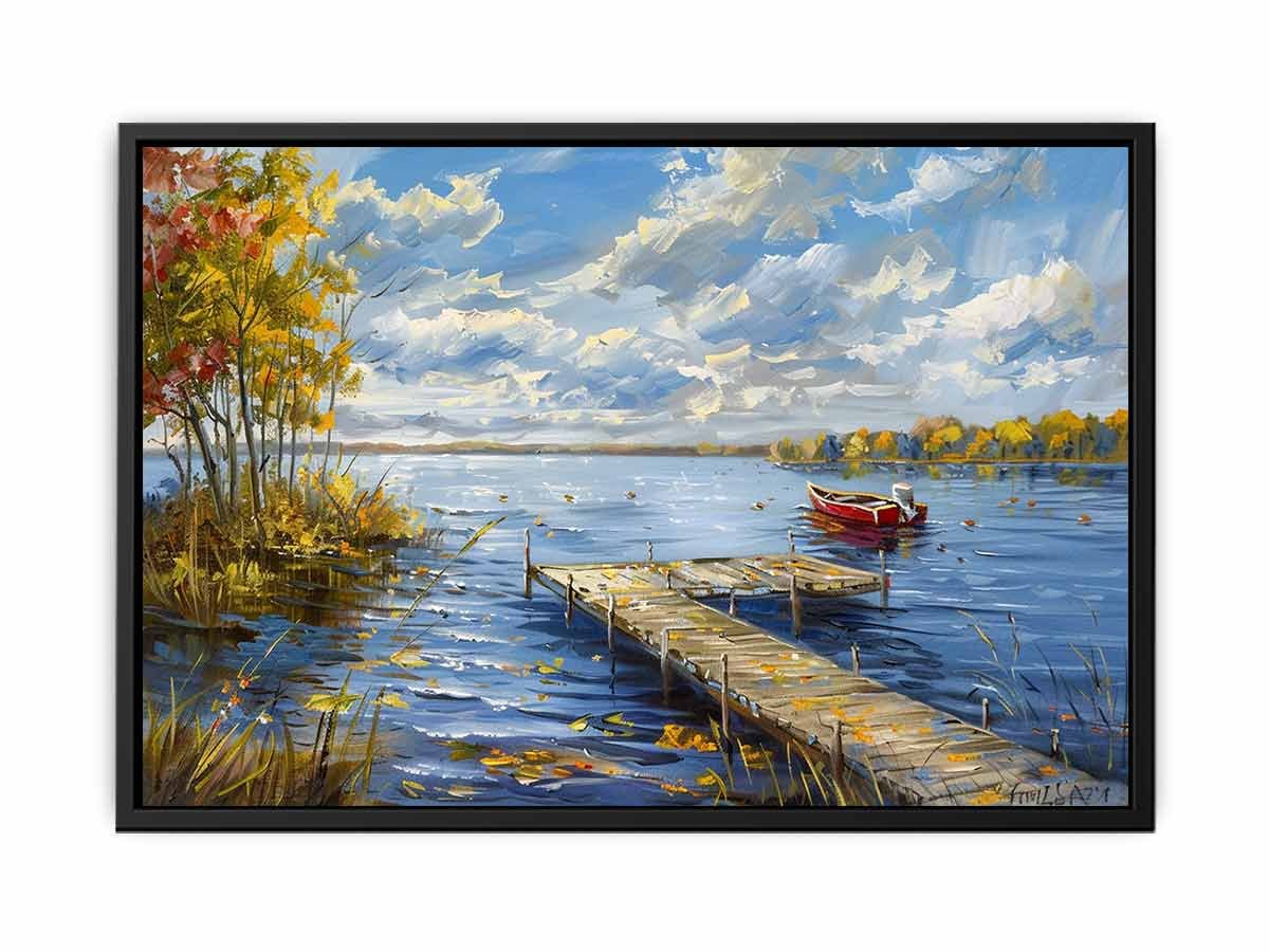 Quiet Lakeside Calm Dock & Lake Canvas Wall Art - Image 7