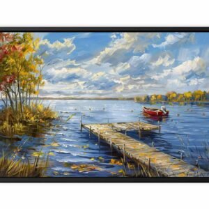 Quiet Lakeside Calm Dock & Lake Canvas Wall Art- Artisiem