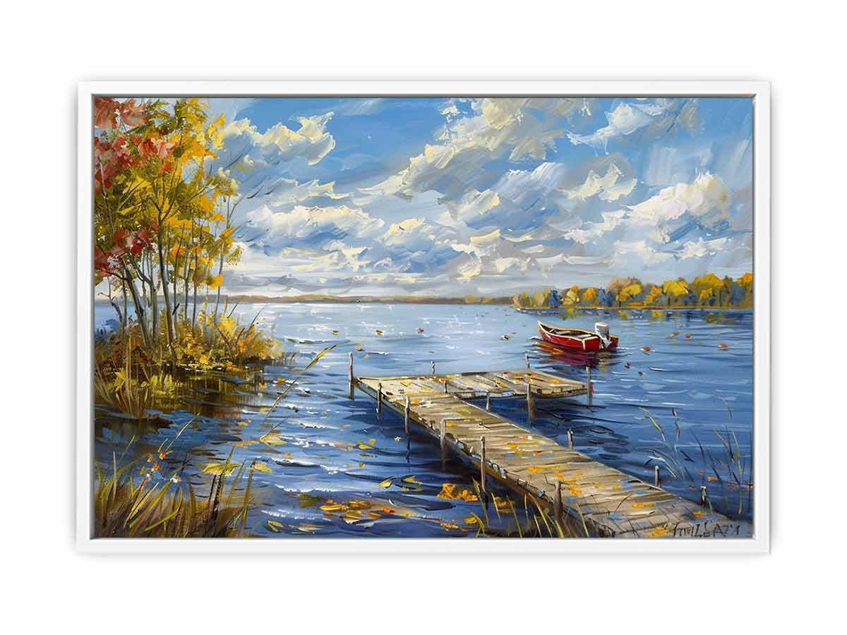 Quiet Lakeside Calm Dock & Lake Canvas Wall Art - Image 14