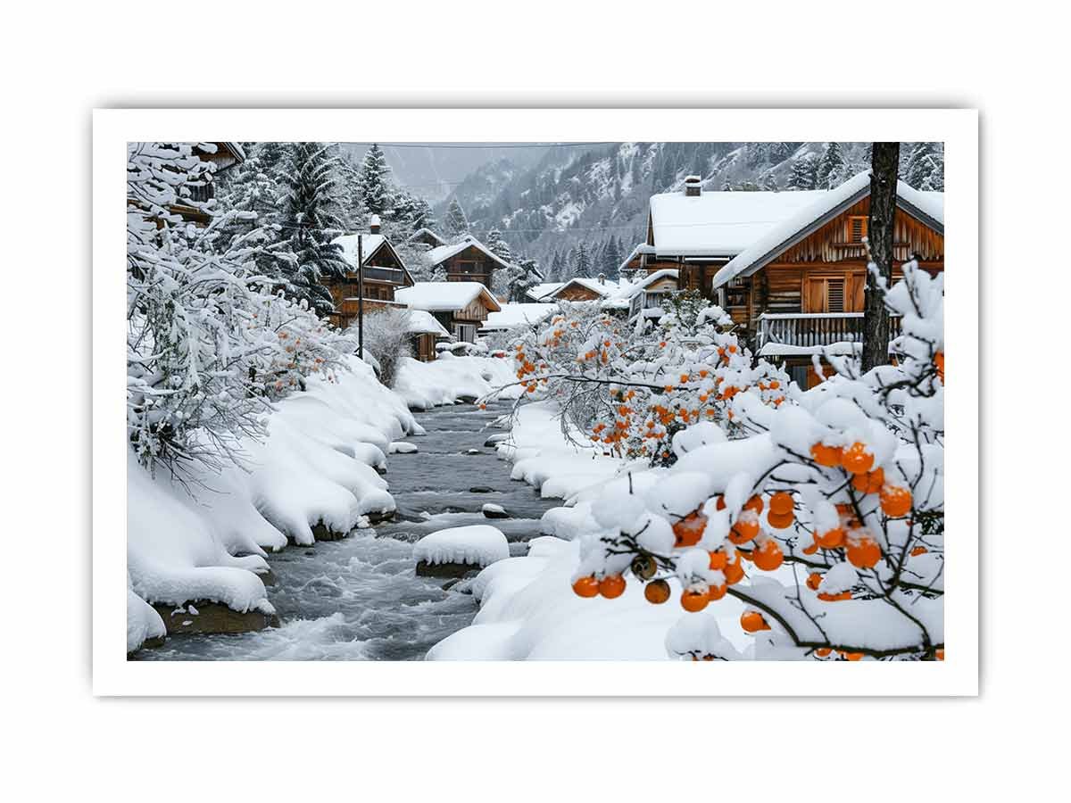 Winter Haven Snowy Alpine Village Canvas Wall Art - Image 23