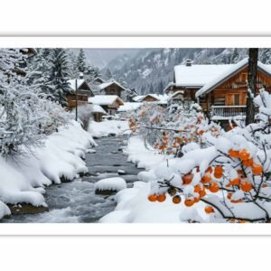 Winter Haven Snowy Alpine Village Canvas Wall Art - Image 28