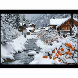 Winter Haven Snowy Alpine Village Canvas Wall Art - Image 16