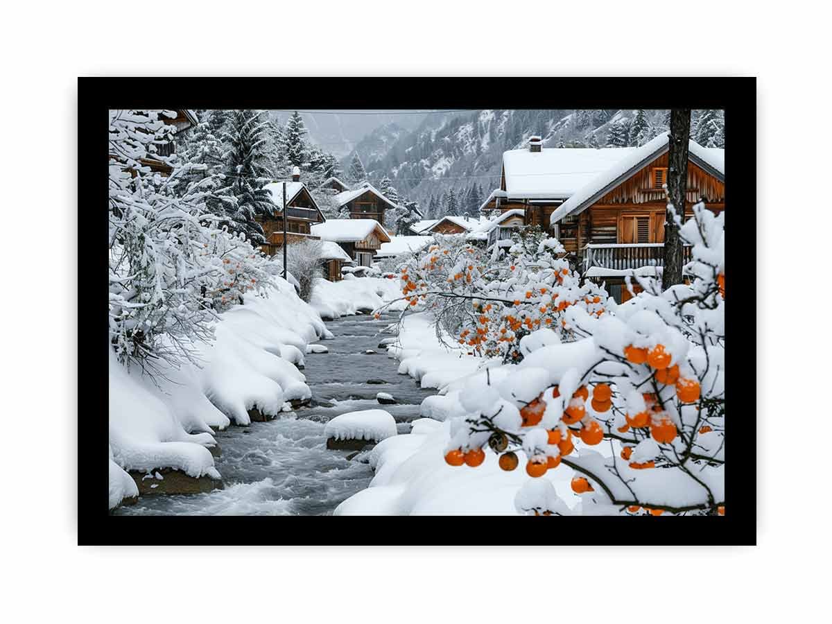 Winter Haven Snowy Alpine Village Canvas Wall Art - Image 22