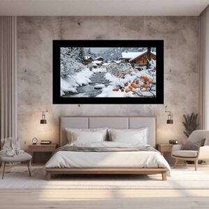Winter Haven Snowy Alpine Village Canvas Wall Art - Image 2