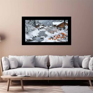 Winter Haven Snowy Alpine Village Canvas Wall Art - Image 3