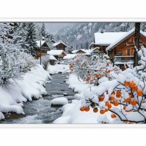 Winter Haven Snowy Alpine Village Canvas Wall Art - Image 31