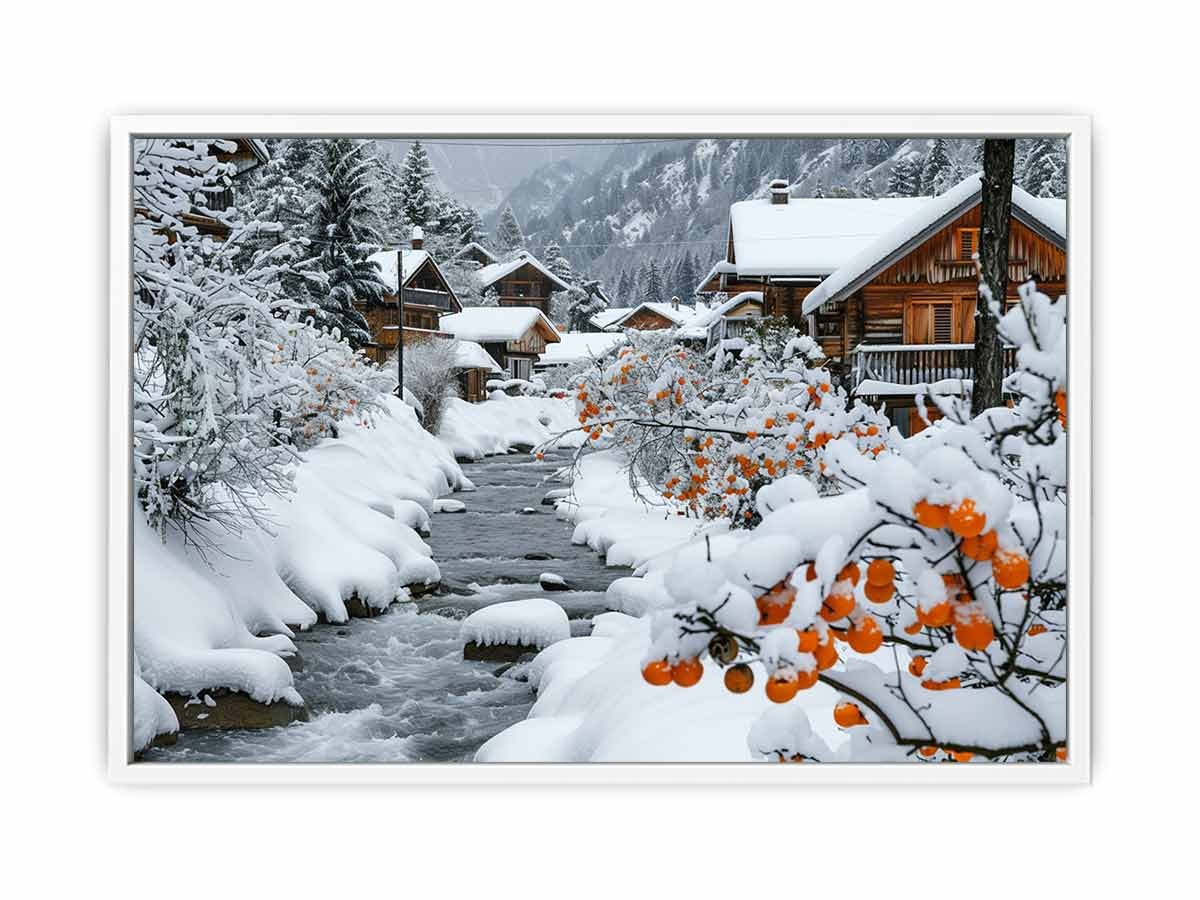Winter Haven Snowy Alpine Village Canvas Wall Art - Image 32