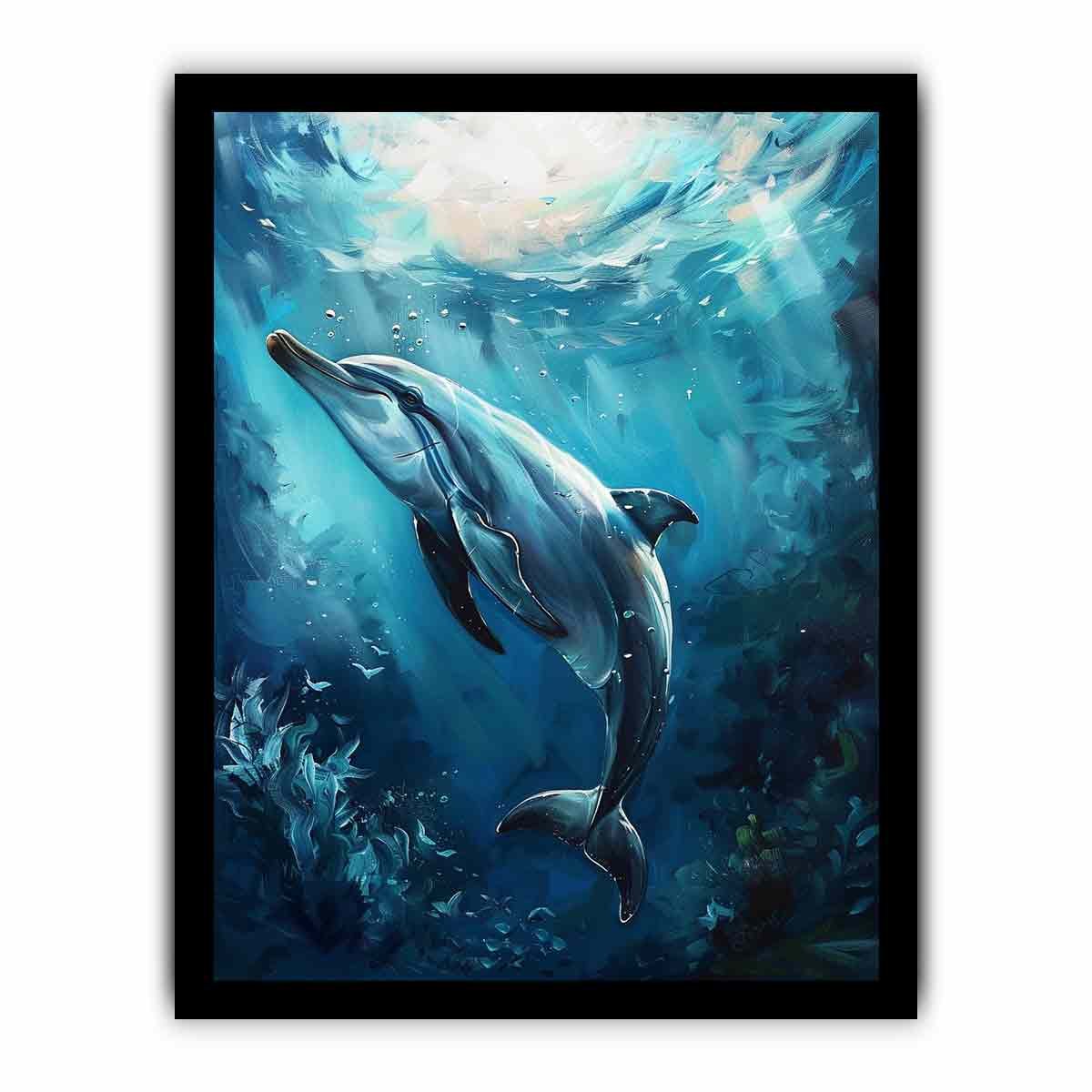Dolphin Underwater Canvas Wall Art - Image 16
