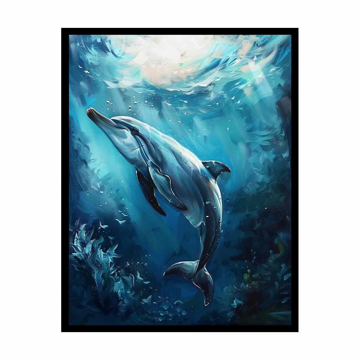 Dolphin Underwater Canvas Wall Art - Image 7