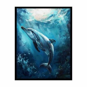 Dolphin Underwater Canvas Wall Art- Artisiem