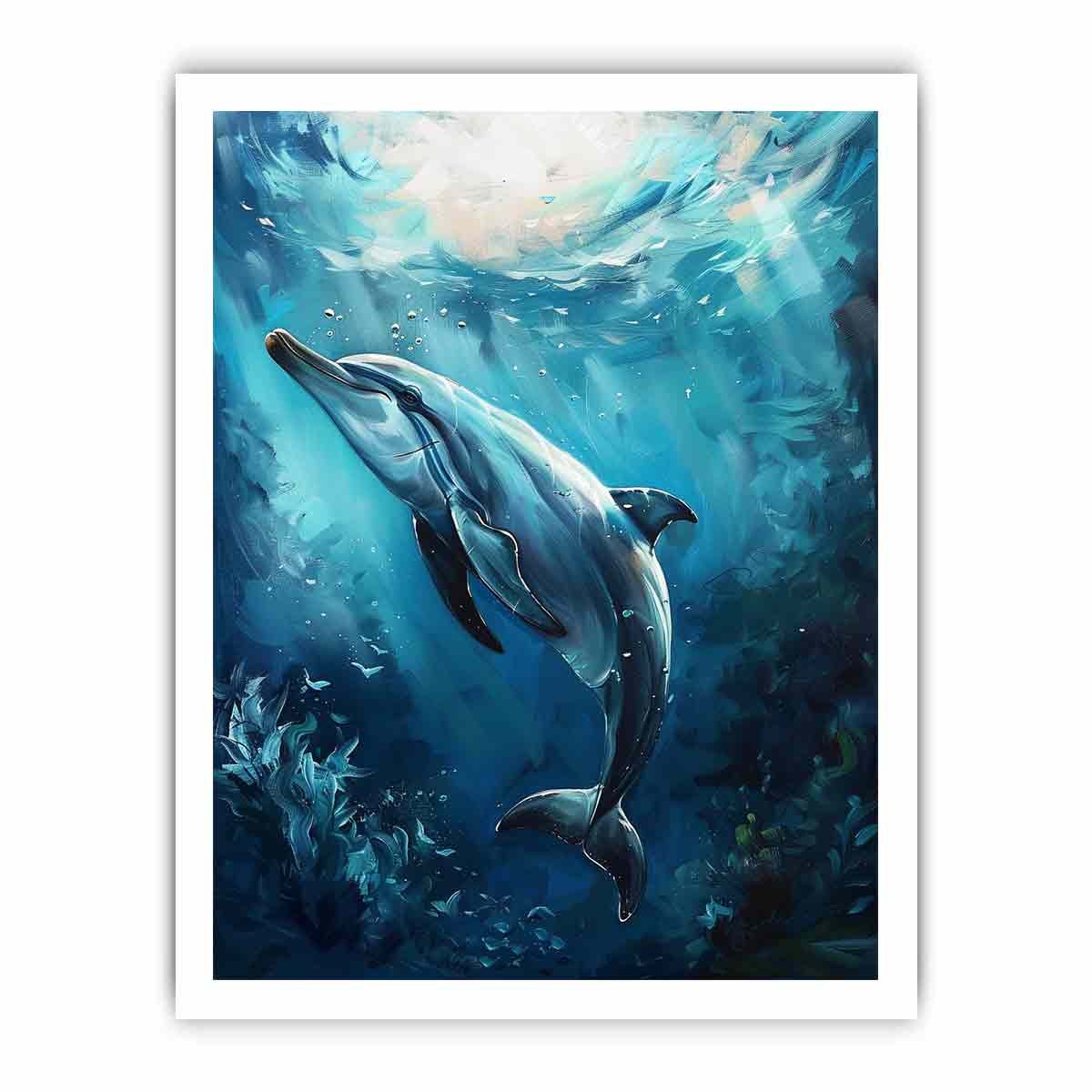Dolphin Underwater Canvas Wall Art - Image 35