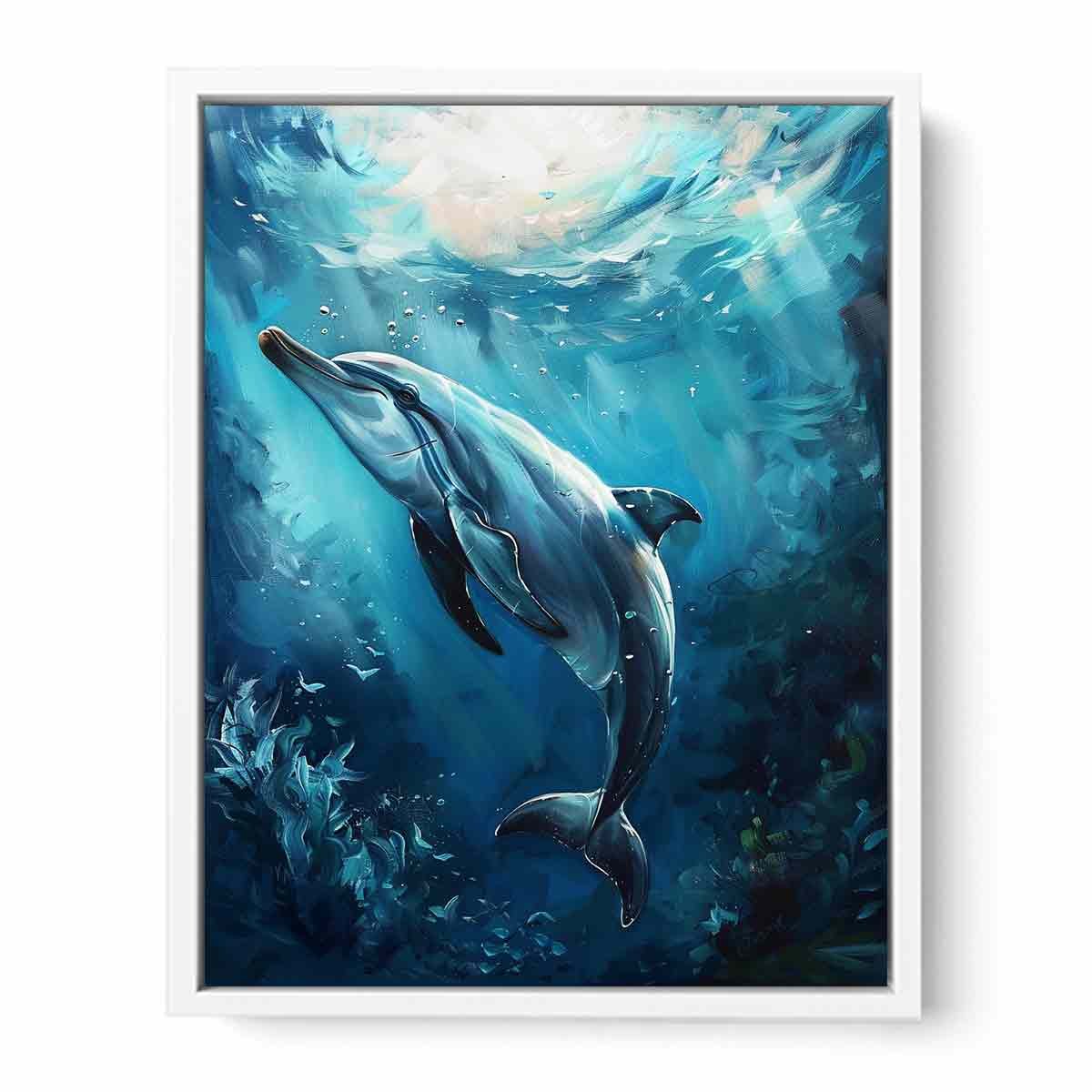 Dolphin Underwater Canvas Wall Art - Image 32