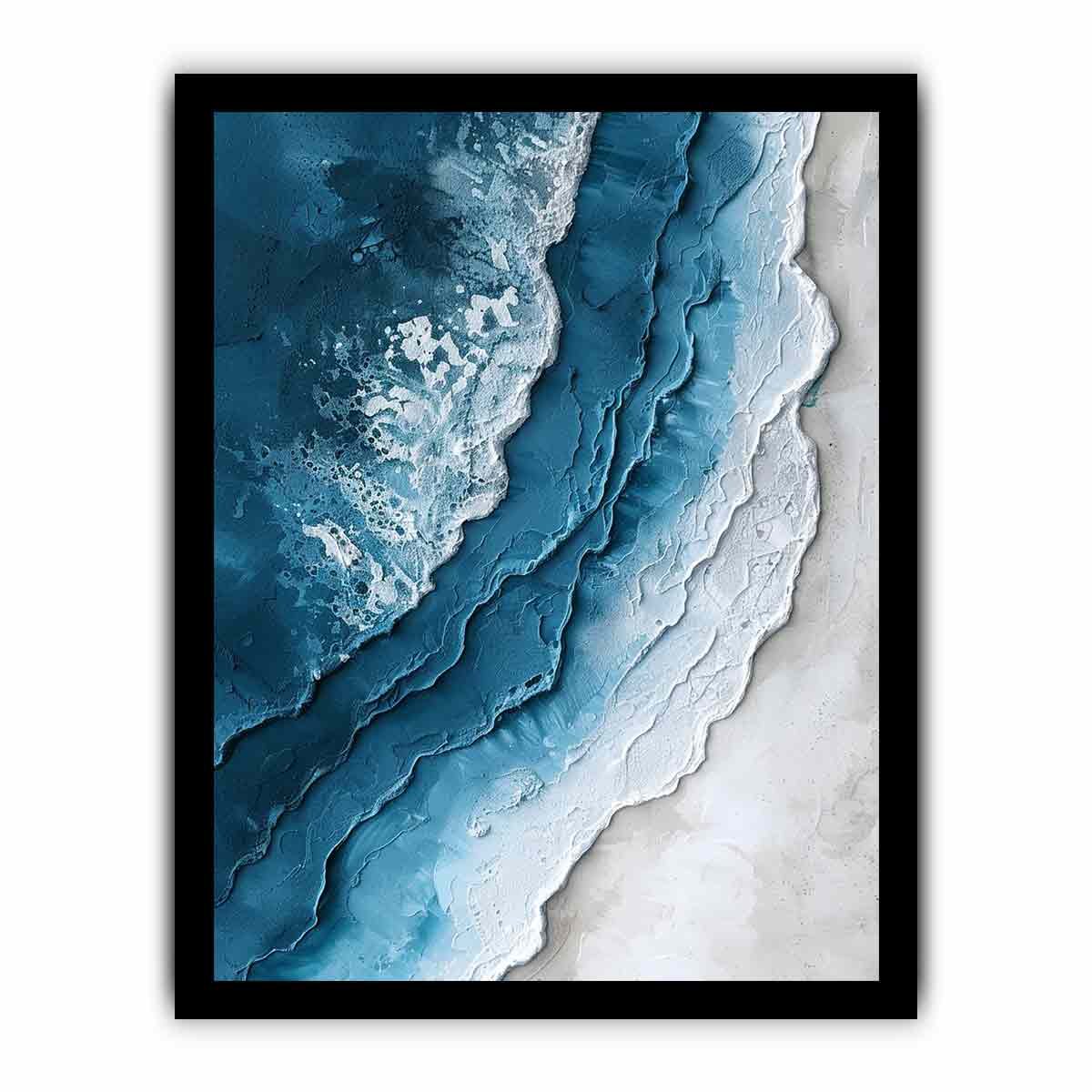 Textured Abstract Ocean Canvas Wall Art - Image 10