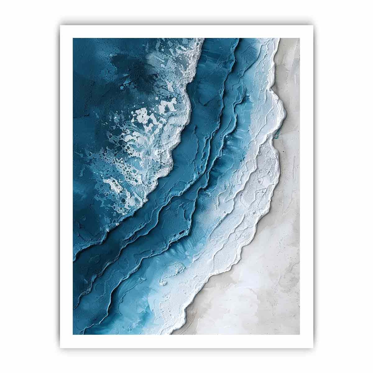 Textured Abstract Ocean Canvas Wall Art - Image 29