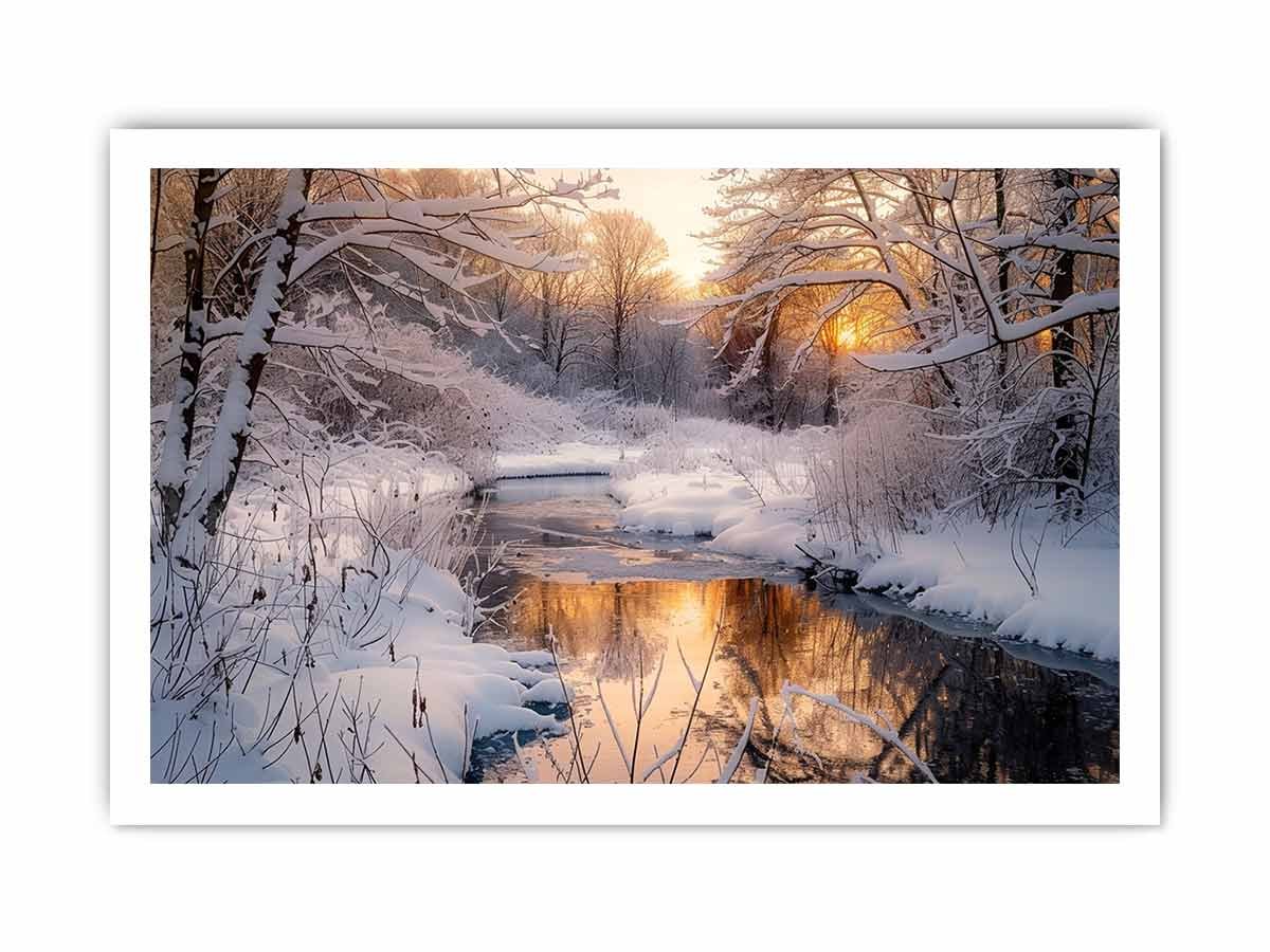 Snow River Nature Canvas Art - Image 23