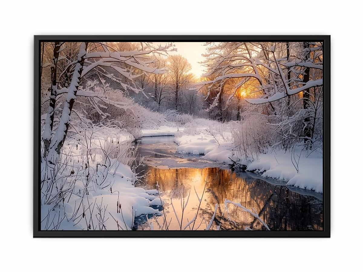 Snow River Nature Canvas Art - Image 19