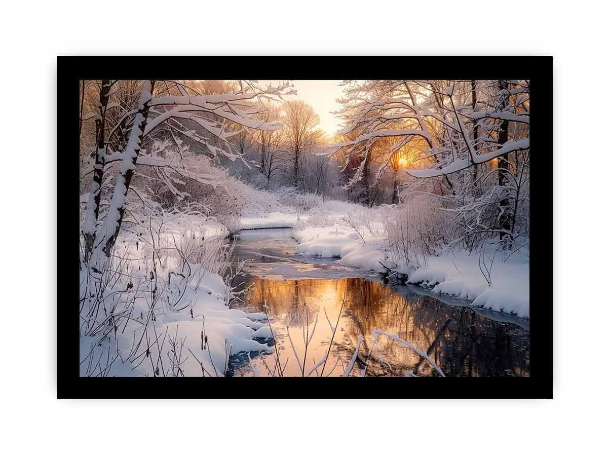 Snow River Nature Canvas Art - Image 34