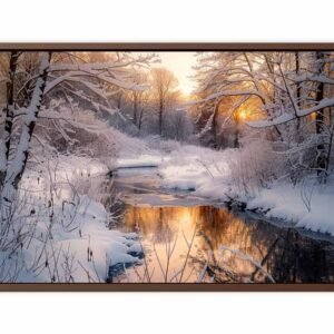 Snow River Nature Canvas Art- Artisiem
