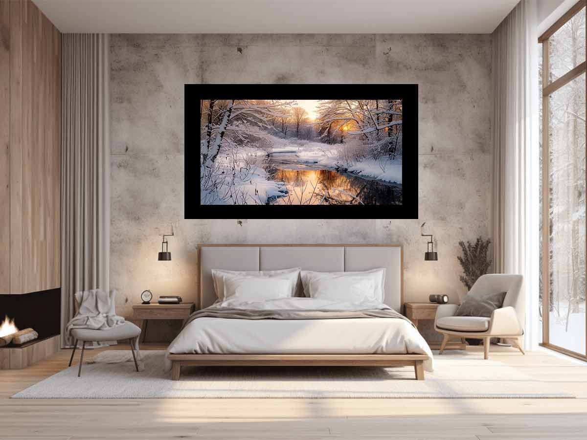 Snow River Nature Canvas Art - Image 2