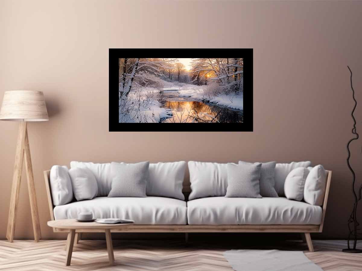 Snow River Nature Canvas Art - Image 3