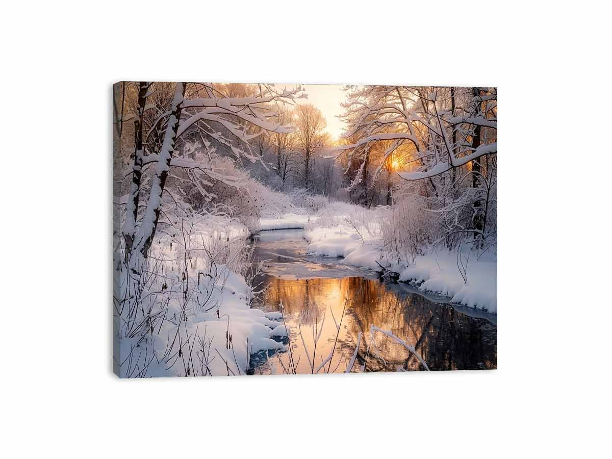 Snow River Nature Canvas Art - Image 4