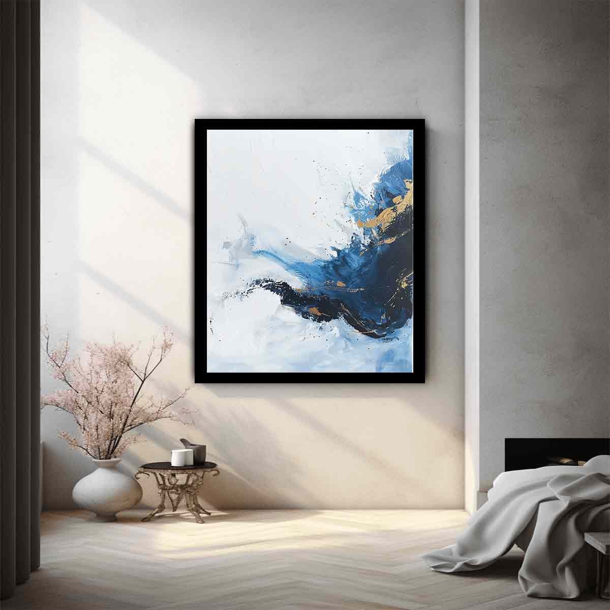 Midnight Flow Modern Abstract Canvas Wall Art - Image 2