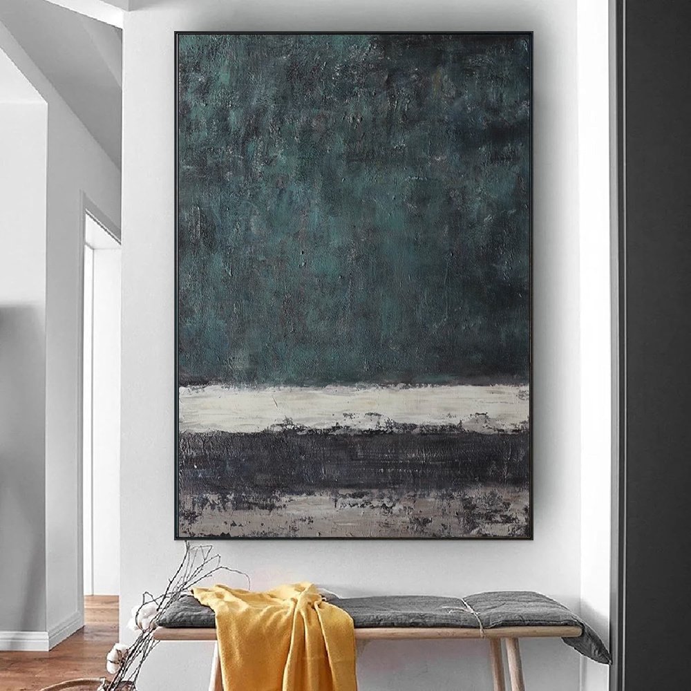 Handmade Textured Abstract Oil Painting Canvas Wall Art - Image 4