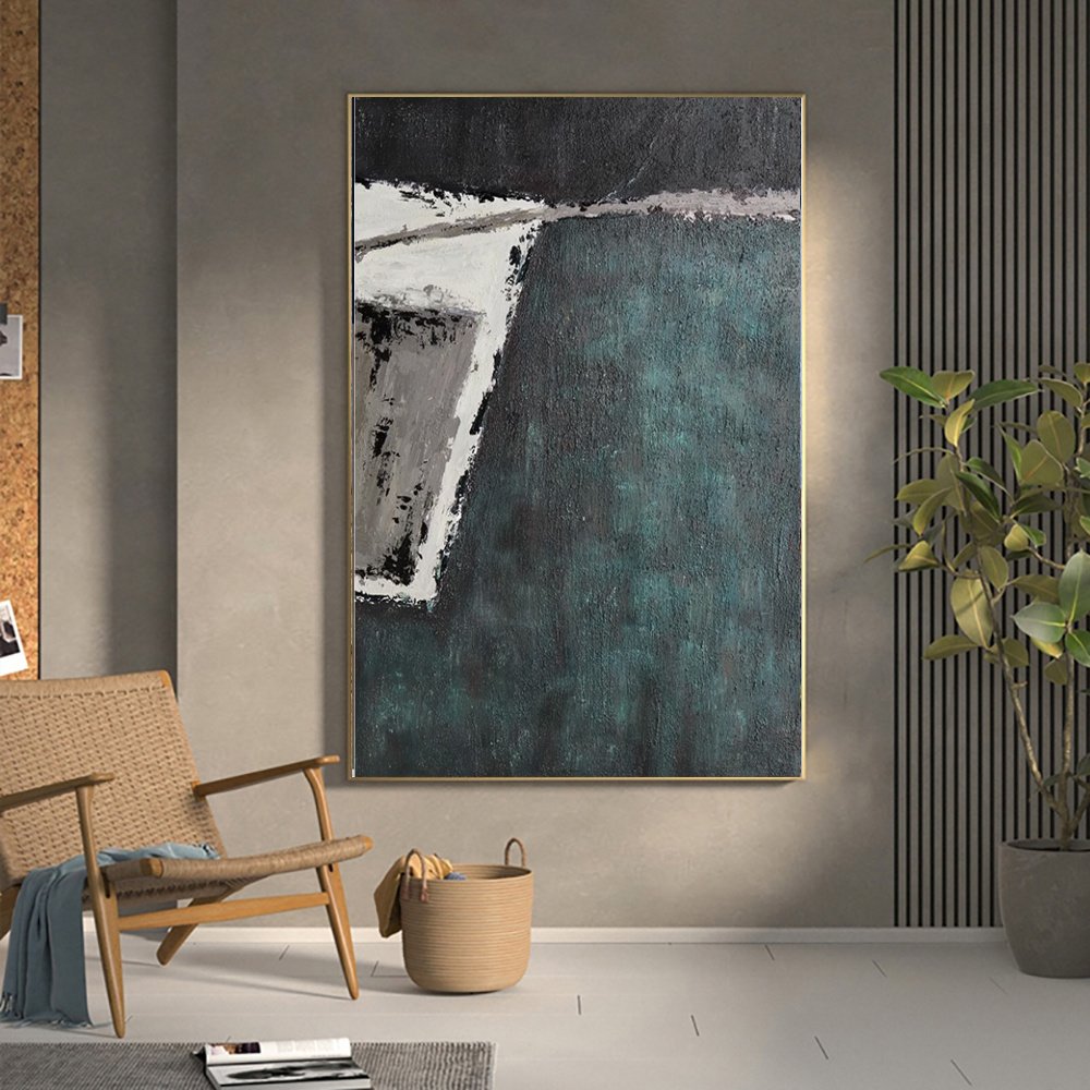 Handmade Textured Abstract Oil Painting Canvas Wall Art - Image 2