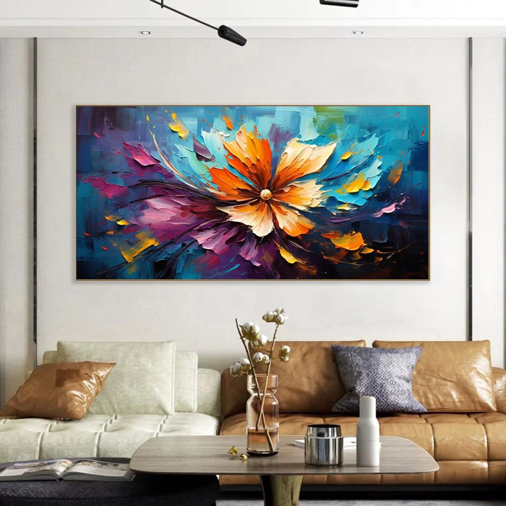 Handmade Abstract Floral Canvas Wall Art - Image 5