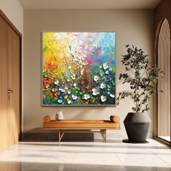 Handmade 3D Palette Knife Floral Canvas Wall Art
