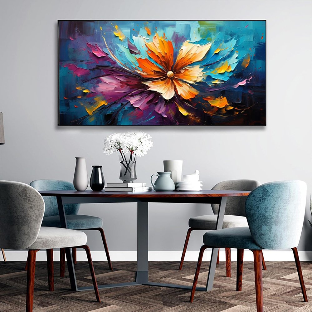 Handmade Abstract Floral Canvas Wall Art - Image 4