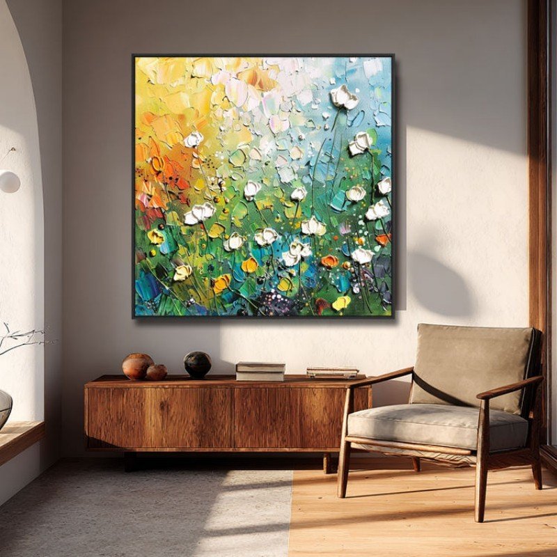 Handmade 3D Palette Knife Floral Canvas Wall Art - Image 27