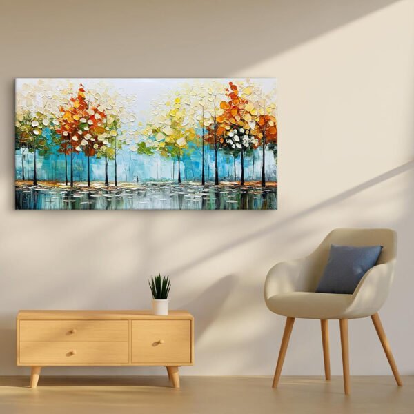 Handmade Palette Knife Tree Landscape Canvas Wall Art Poster